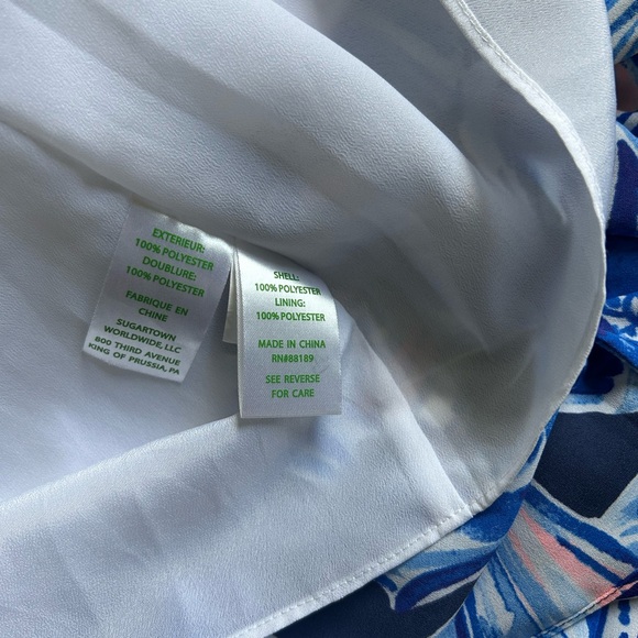 Lilly Pulitzer Navy Blue Floral Shift Dress Sz M - Picture 10 of 10